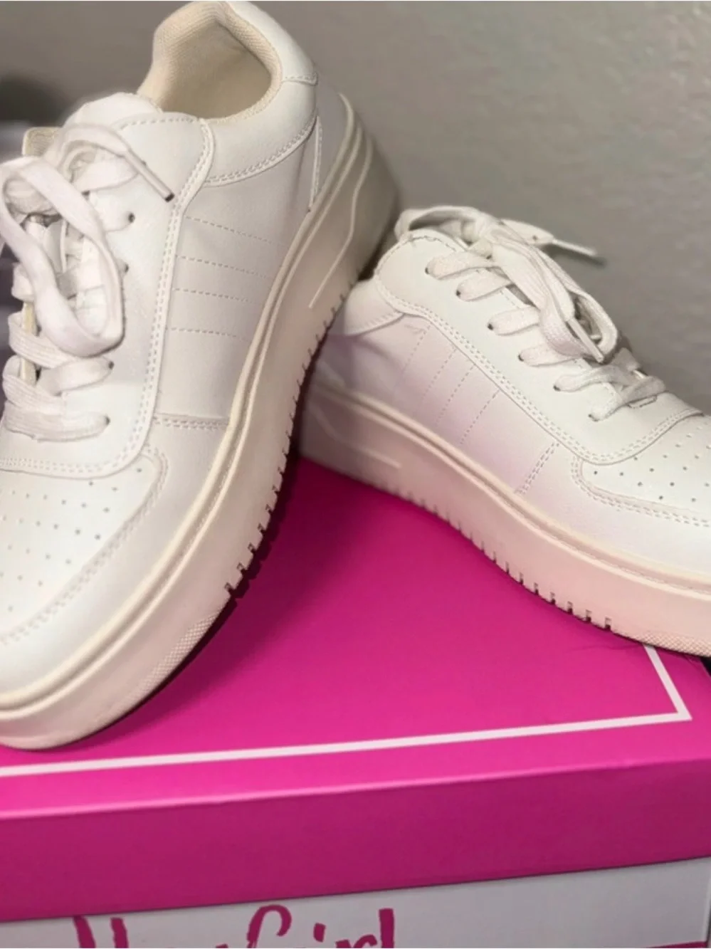 Corkys Women's White Platform Lace-Up Sneakers